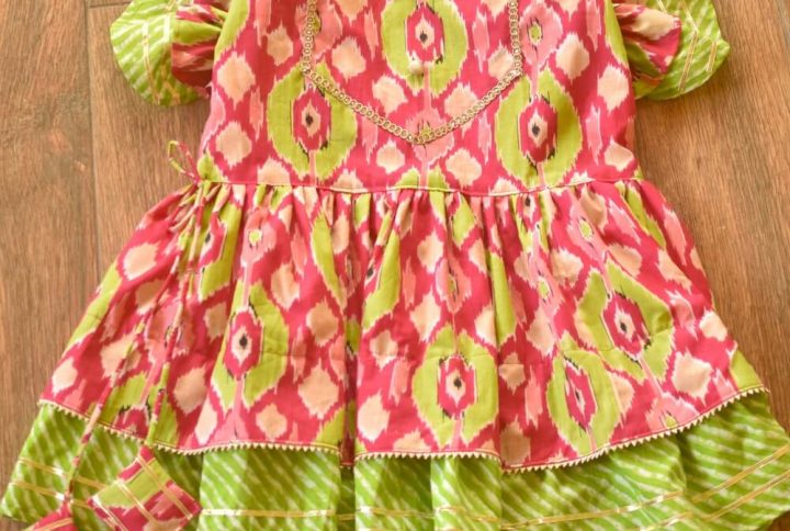 Furvilla Green Pink Pet Rakhi Dress Back