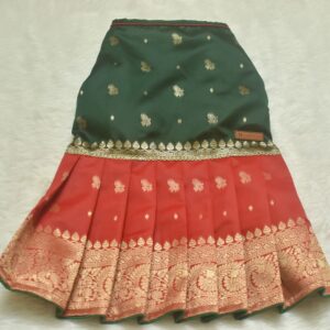 Furvilla Green Red Ethnic Pattu Dress Back