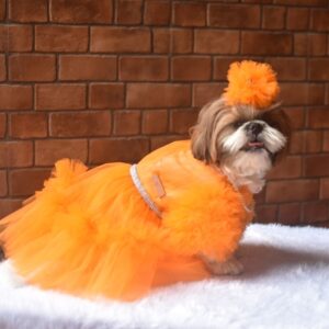 Furvilla Orange Tutu Dress Pet Tutu Dress side