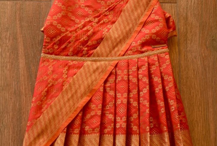 Furvilla Red Ethnic Pattu Sarees