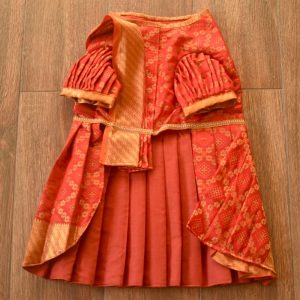 Furvilla Red Ethnic Pattu Sarees Front