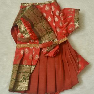 Furvilla Red Green Indian Saree Front